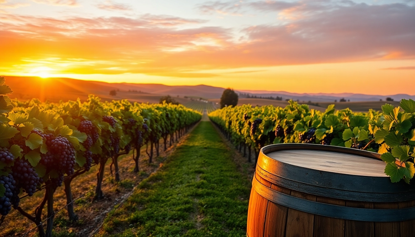 Enjoying serene views at Sacramento Wineries with lush vineyards and sunset skies.
