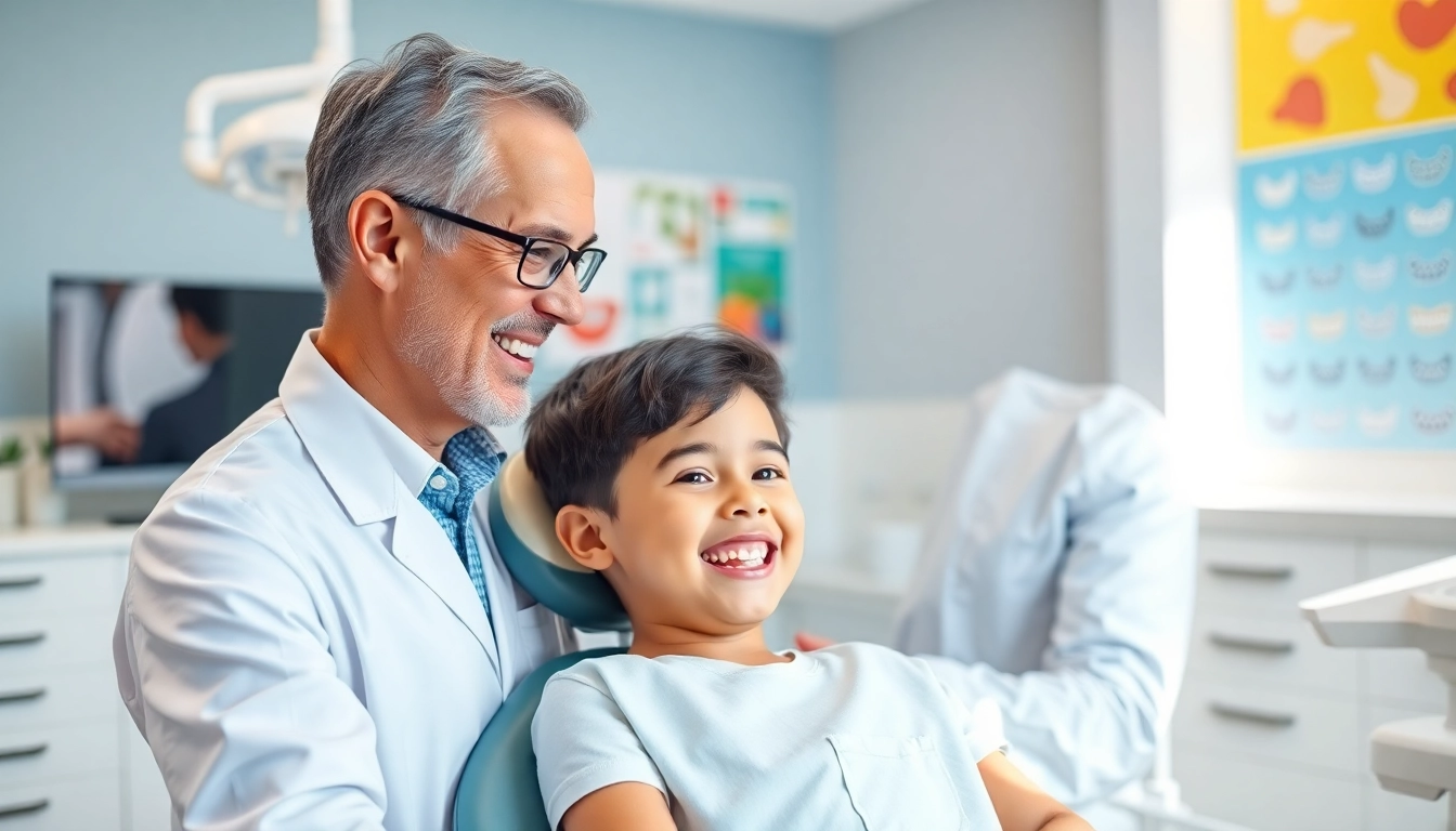 Orthodontist adjusting braces Myrtle Beach in a modern clinic, fostering a friendly atmosphere.